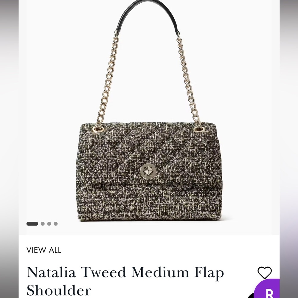 Kate Spade Natalia Tweed Medium Flap Shoulder Bag